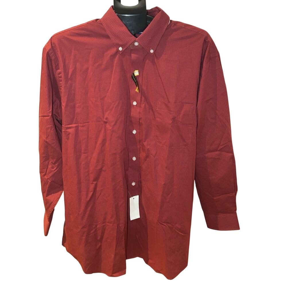 NWT Preswick & Moore Regular Fit Red Plaid size XL 17-17.5/ 32/33